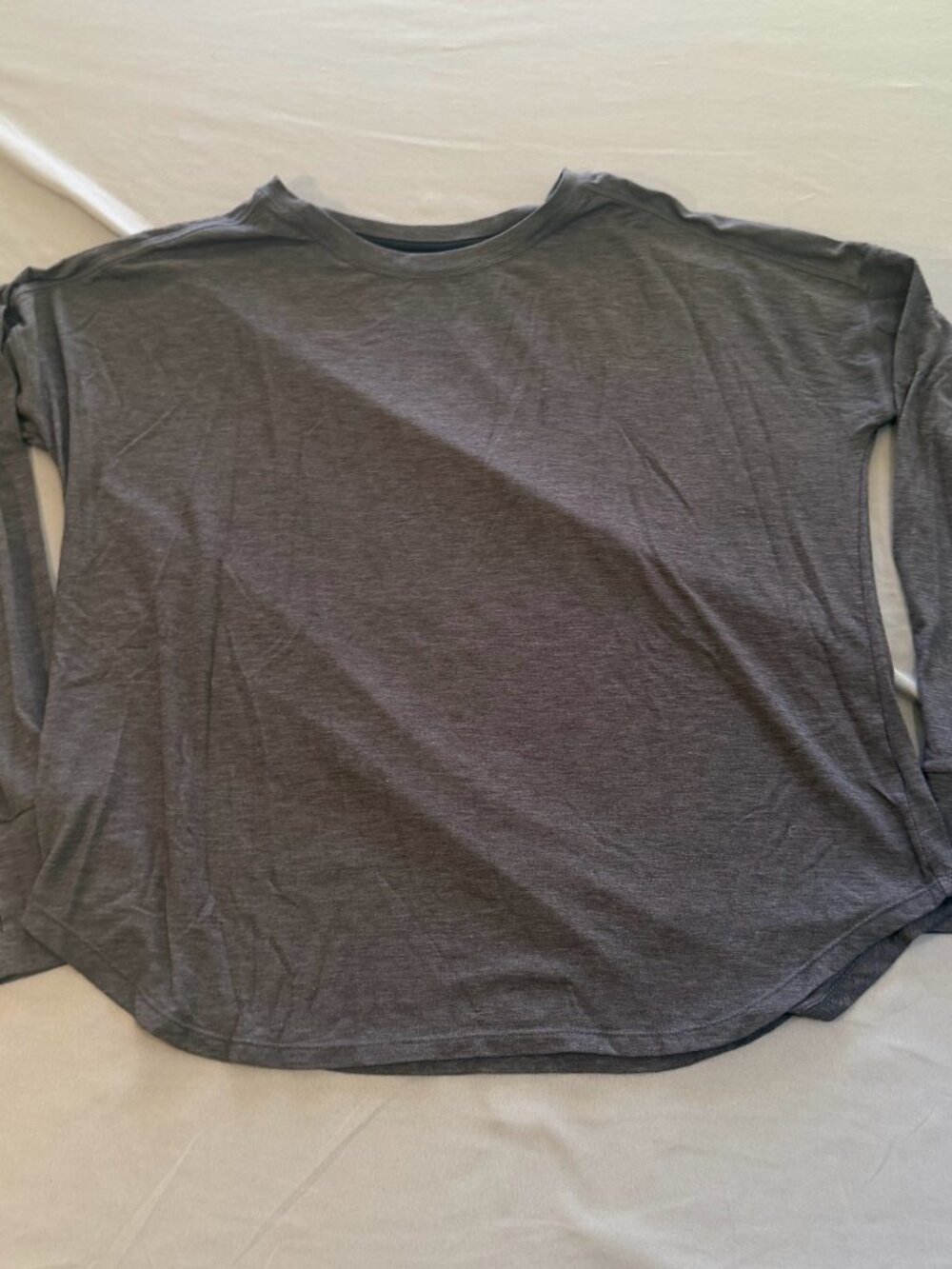 Champion Women's Grey, Lightweight  Long Sleeve Athletic Tee Shirt Size Large